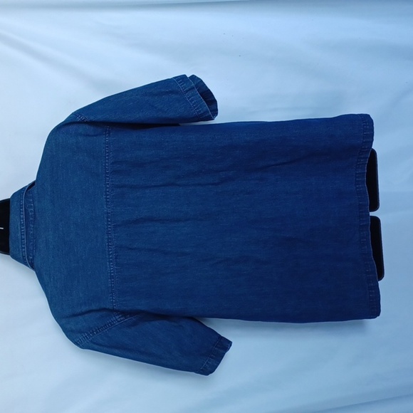 New Direction Beaded Embroidered Denim button-down Short Sleeve shirt, L - Picture 5 of 7